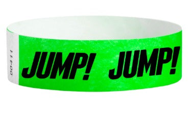 Neon Green JUMP! Tyvek Wristbands (500 pcs)
