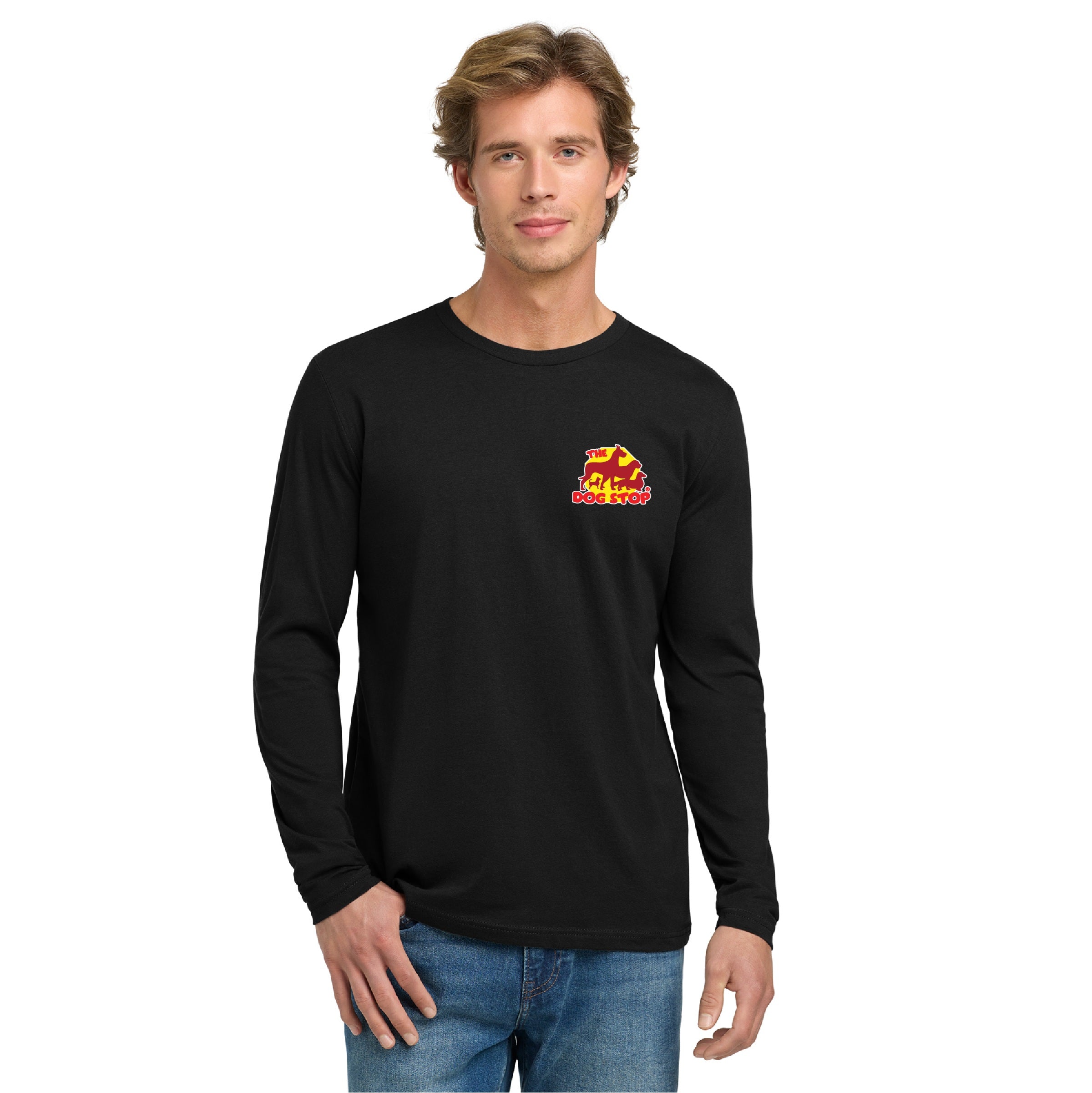 Sueded long sleeve crew neck t-shirt