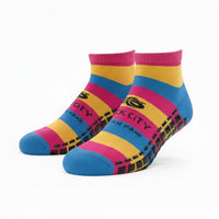 Yellow, Blue & Red Stripes Socks with Logo